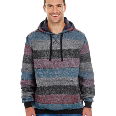 B8603 Burnside Men's Printed Stripe Marl Pullover