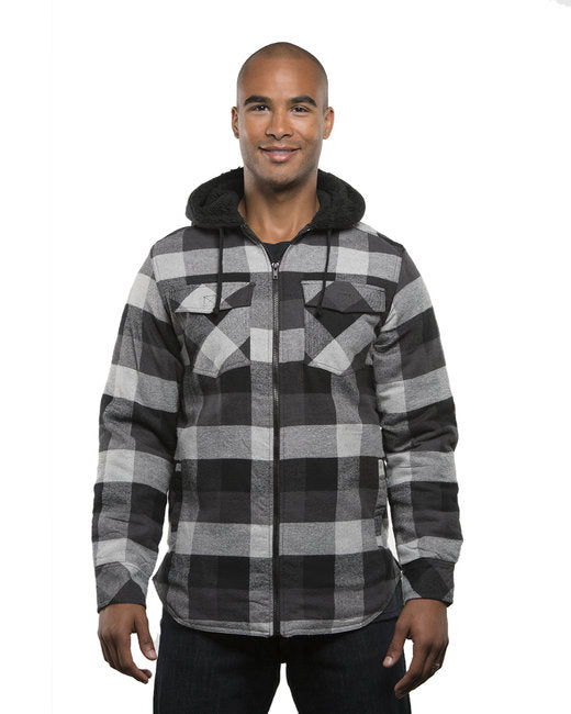 B8620 Burnside Men's Hooded Flannel Jacket