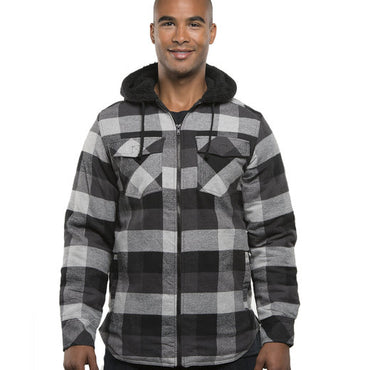 B8620 Burnside Men's Hooded Flannel Jacket