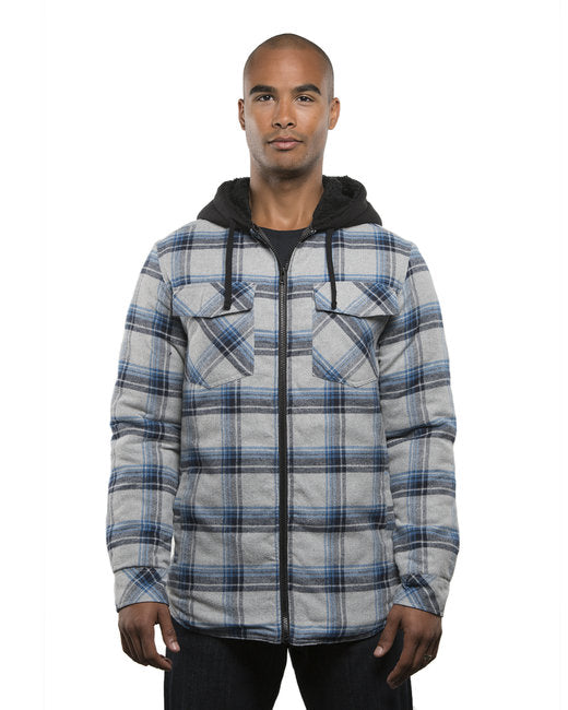 B8620 Burnside Men's Hooded Flannel Jacket