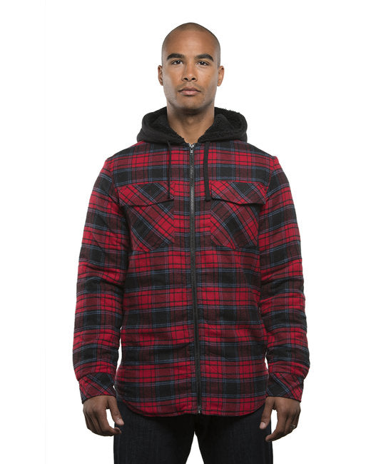 B8620 Burnside Men's Hooded Flannel Jacket