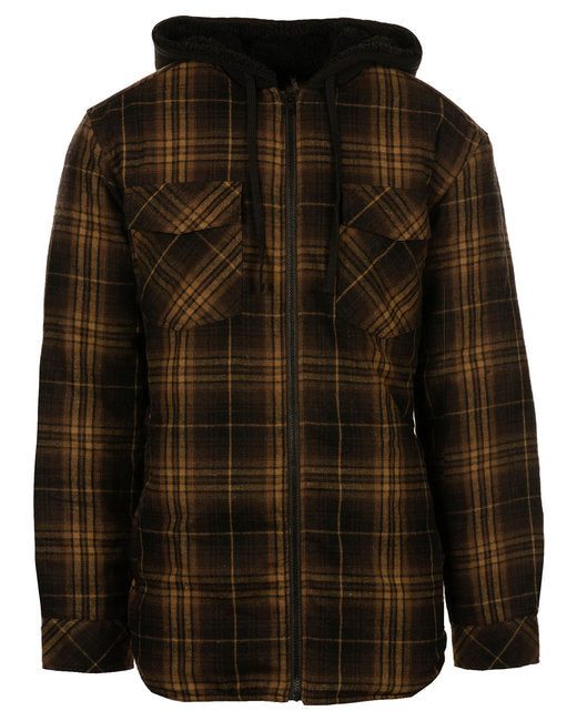 B8620 Burnside Men's Hooded Flannel Jacket