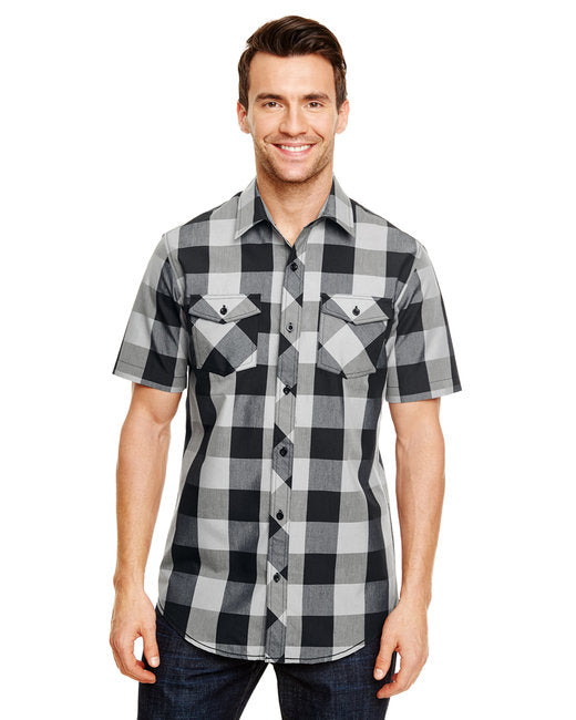 B9203 Burnside Mens Buffalo Plaid Woven Shirt