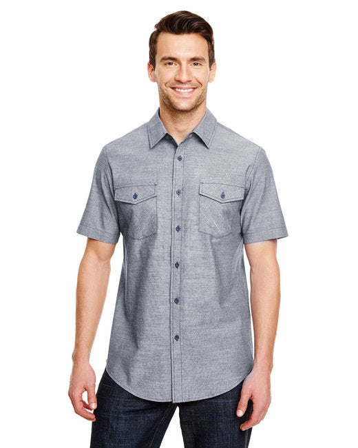 B9255 Burnside Mens Chambray Woven Shirt