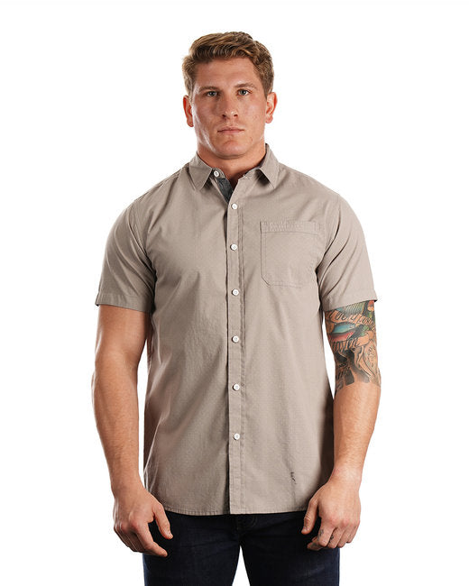 B9290 Burnside Men's Peached Poplin Short Sleeve Woven Shirt