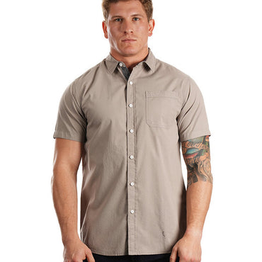 B9290 Burnside Men's Peached Poplin Short Sleeve Woven Shirt