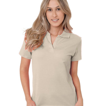 BA1050 Bayside Junior's 6.2 oz., 100% Cotton V-Neck Polo