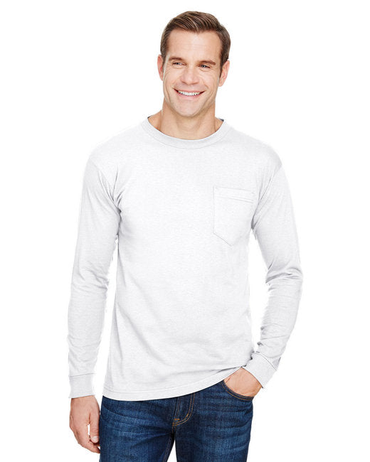 BA3055 Bayside Unisex Union-Made Long-Sleeve Pocket Crew T-Shirt