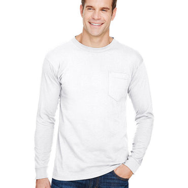 BA3055 Bayside Unisex Union-Made Long-Sleeve Pocket Crew T-Shirt