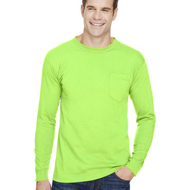 BA3055 Bayside Unisex Union-Made Long-Sleeve Pocket Crew T-Shirt