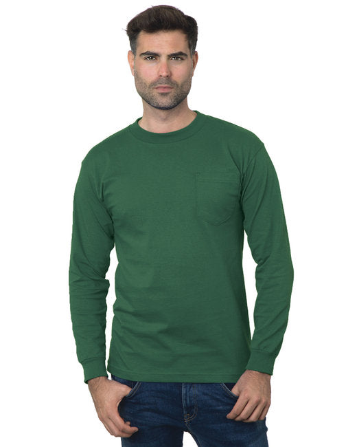 BA3055 Bayside Unisex Union-Made Long-Sleeve Pocket Crew T-Shirt