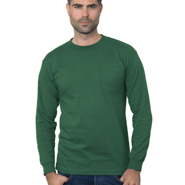 BA3055 Bayside Unisex Union-Made Long-Sleeve Pocket Crew T-Shirt