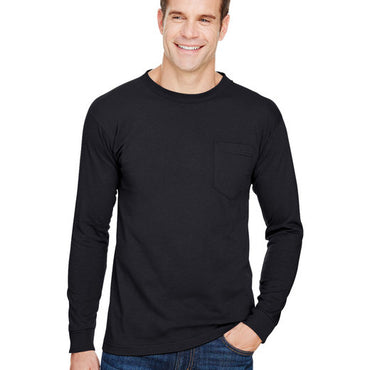 BA3055 Bayside Unisex Union-Made Long-Sleeve Pocket Crew T-Shirt