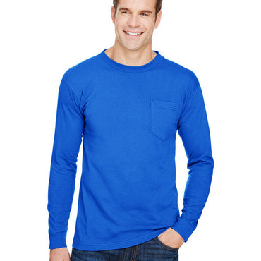 BA3055 Bayside Unisex Union-Made Long-Sleeve Pocket Crew T-Shirt