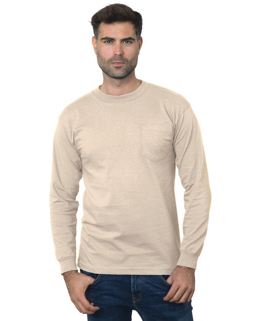 BA3055 Bayside Unisex Union-Made Long-Sleeve Pocket Crew T-Shirt