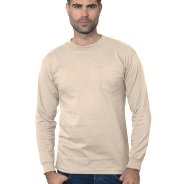 BA3055 Bayside Unisex Union-Made Long-Sleeve Pocket Crew T-Shirt