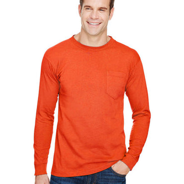 BA3055 Bayside Unisex Union-Made Long-Sleeve Pocket Crew T-Shirt