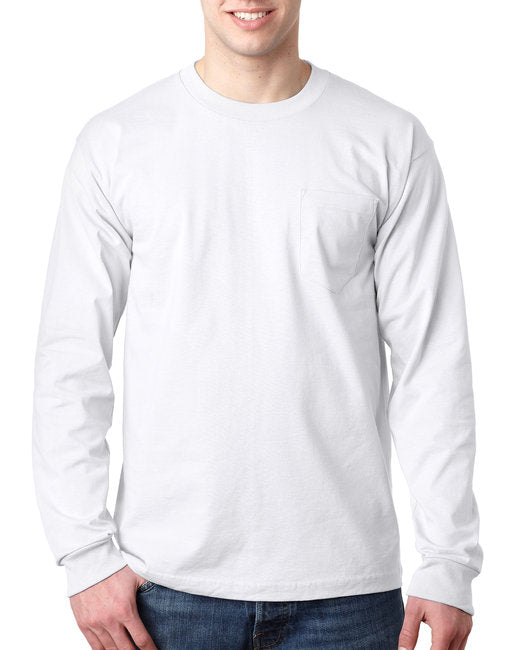 BA8100 Bayside Adult 6.1 oz., 100% Cotton Long Sleeve Pocket T-Shirt