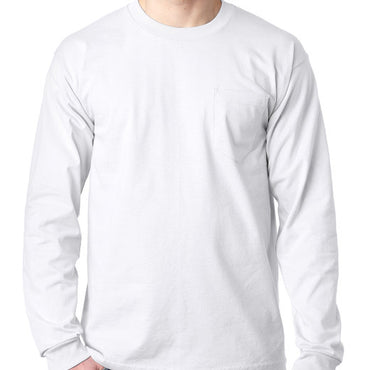 BA8100 Bayside Adult 6.1 oz., 100% Cotton Long Sleeve Pocket T-Shirt