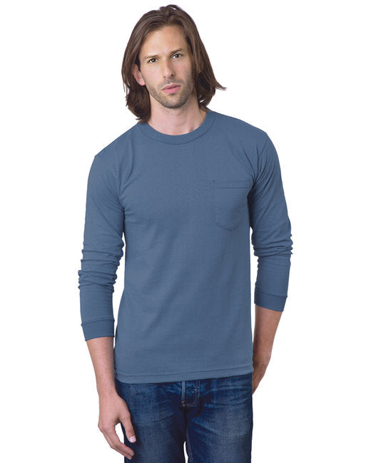 BA8100 Bayside Adult 6.1 oz., 100% Cotton Long Sleeve Pocket T-Shirt