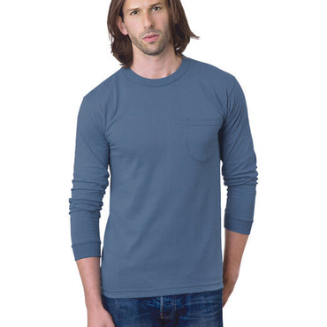 BA8100 Bayside Adult 6.1 oz., 100% Cotton Long Sleeve Pocket T-Shirt