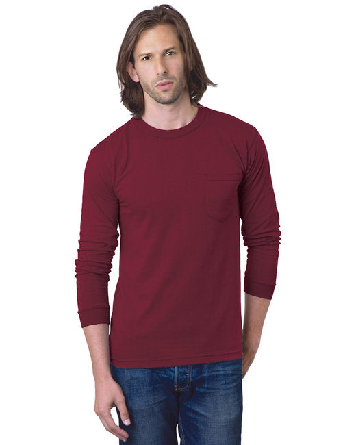 BA8100 Bayside Adult 6.1 oz., 100% Cotton Long Sleeve Pocket T-Shirt