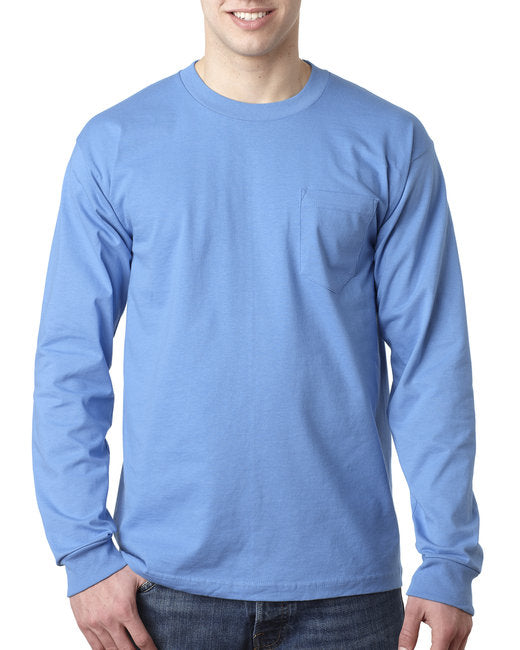 BA8100 Bayside Adult 6.1 oz., 100% Cotton Long Sleeve Pocket T-Shirt