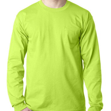 BA8100 Bayside Adult 6.1 oz., 100% Cotton Long Sleeve Pocket T-Shirt