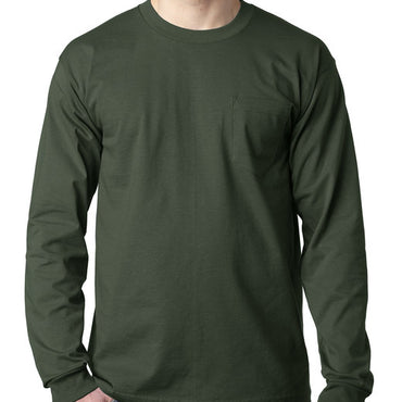 BA8100 Bayside Adult 6.1 oz., 100% Cotton Long Sleeve Pocket T-Shirt