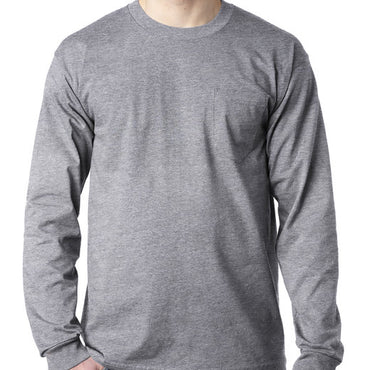 BA8100 Bayside Adult 6.1 oz., 100% Cotton Long Sleeve Pocket T-Shirt