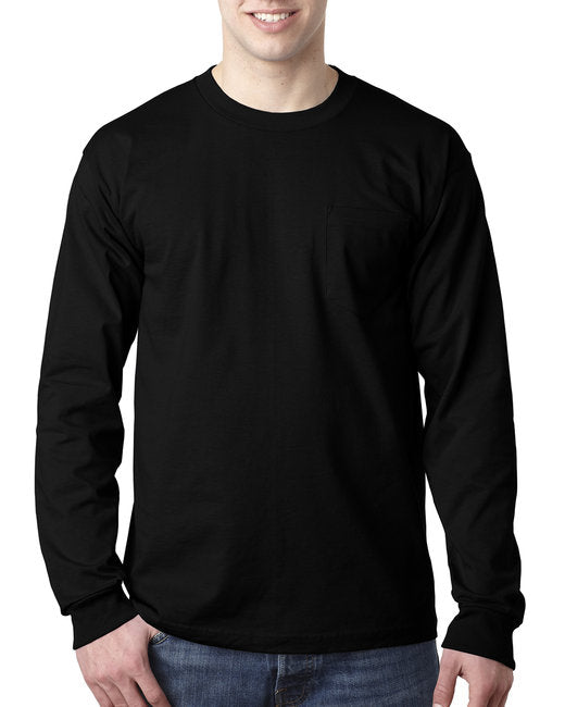 BA8100 Bayside Adult 6.1 oz., 100% Cotton Long Sleeve Pocket T-Shirt