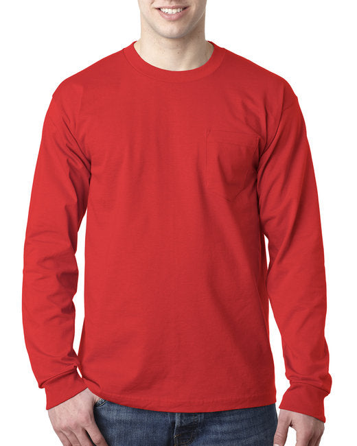 BA8100 Bayside Adult 6.1 oz., 100% Cotton Long Sleeve Pocket T-Shirt