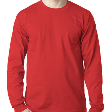 BA8100 Bayside Adult 6.1 oz., 100% Cotton Long Sleeve Pocket T-Shirt