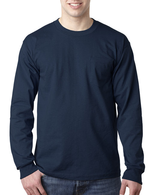 BA8100 Bayside Adult 6.1 oz., 100% Cotton Long Sleeve Pocket T-Shirt