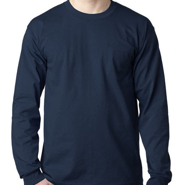 BA8100 Bayside Adult 6.1 oz., 100% Cotton Long Sleeve Pocket T-Shirt