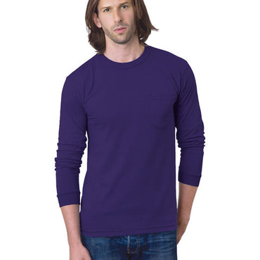 BA8100 Bayside Adult 6.1 oz., 100% Cotton Long Sleeve Pocket T-Shirt