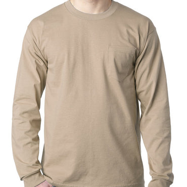 BA8100 Bayside Adult 6.1 oz., 100% Cotton Long Sleeve Pocket T-Shirt