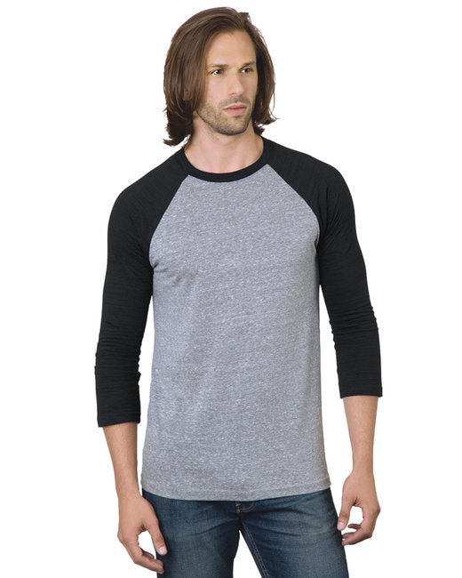 BA9525 Bayside Unisex 4.2 oz., Triblend 3/4-Sleeve Raglan T-Shirt