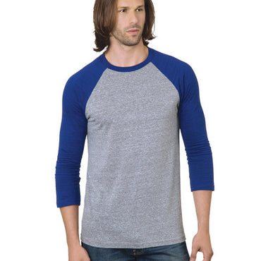 BA9525 Bayside Unisex 4.2 oz., Triblend 3/4-Sleeve Raglan T-Shirt