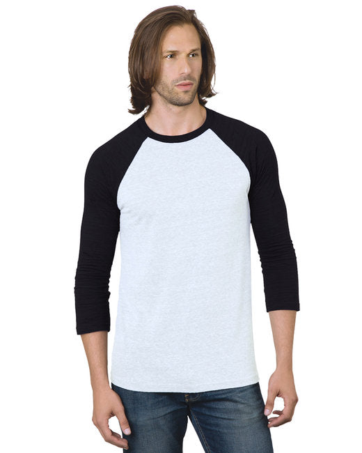 BA9525 Bayside Unisex 4.2 oz., Triblend 3/4-Sleeve Raglan T-Shirt