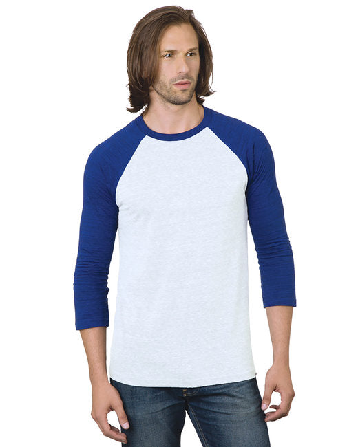 BA9525 Bayside Unisex 4.2 oz., Triblend 3/4-Sleeve Raglan T-Shirt