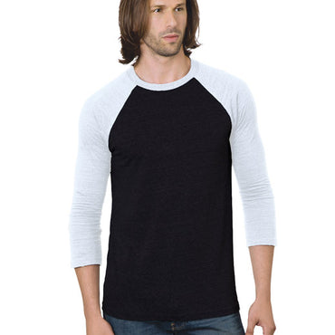 BA9525 Bayside Unisex 4.2 oz., Triblend 3/4-Sleeve Raglan T-Shirt