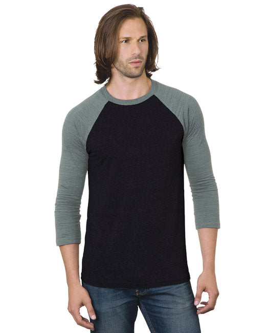 BA9525 Bayside Unisex 4.2 oz., Triblend 3/4-Sleeve Raglan T-Shirt