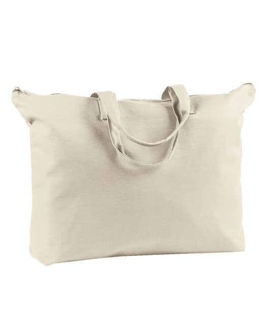 BE009 BAGedge 12 oz. Canvas Zippered Book Tote