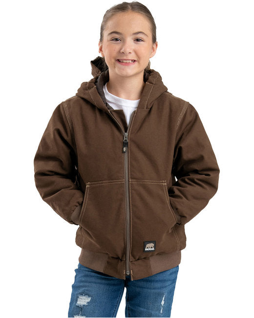 BHJ61 Berne Youth Highland Softstone Duck Hooded Jacket