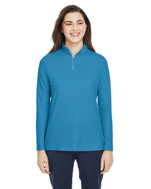 CE405W CORE365 Ladies' Fusion ChromaSoft™ Pique Quarter-Zip