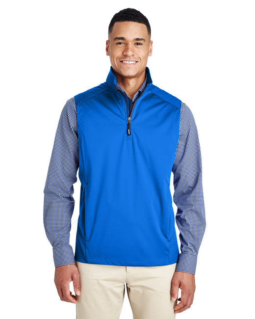 CE709 CORE365 Men's Techno Lite Three-Layer Knit Tech-Shell Quarter-Zip Vest