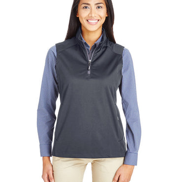 CE709W CORE365 Ladies' Techno Lite Three-Layer Knit Tech-Shell Quarter-Zip Vest