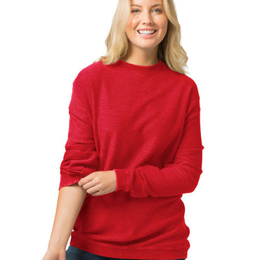 D02 Boxercraft LadiesRally Corduroy Knit Pullover Crew