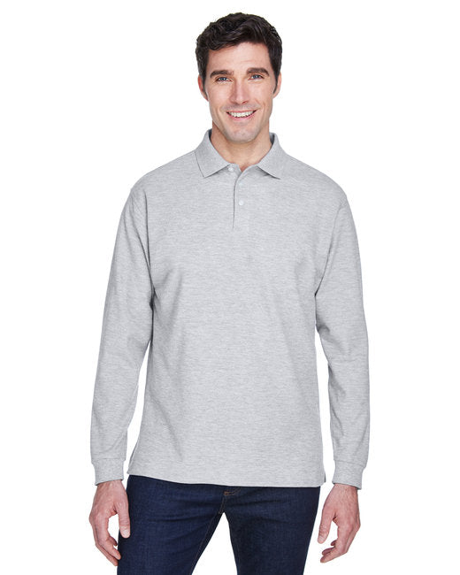 D110 Devon & Jones Men's Pima Piqué Long-Sleeve Polo